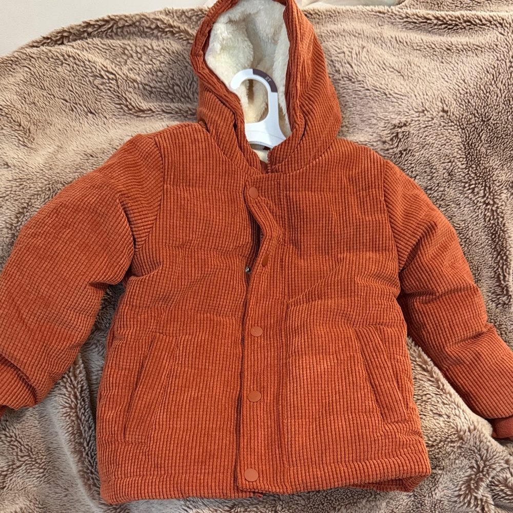 Cat & Jack Rust Corduroy Jacket with Cream Lining